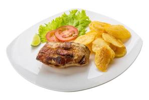 Grilled pork with potato photo