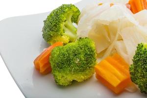 Boiled cabbage and broccoli photo