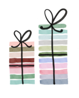 Watercolor gift box for birthday png