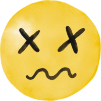 emoji desenhado à mão em aquarela png