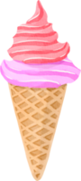 Watercolor Icecream in cone png