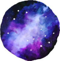 Watercolor galaxy painting png