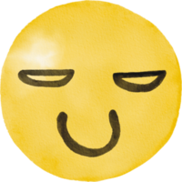 Watercolor hand drawn emoji png