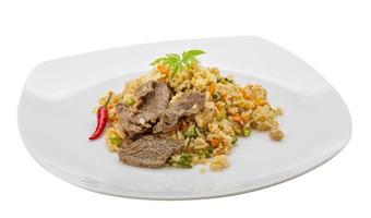 Fried rice with beef photo