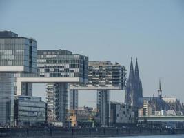 the river rhine near cologne in germany photo