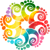 colorido mandala acuarela pintada png