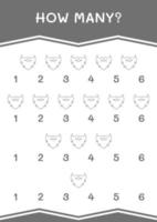 How many of Leprechaun beard, game for children. Vector illustration, printable worksheet