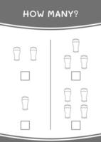 How many of Beer, game for children. Vector illustration, printable worksheet