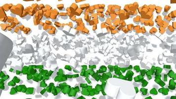 3D Dynamic Hearts Falling and Create India Flag, 15 August 1947 Indian Independence Day, National Day, 3D Rendering video