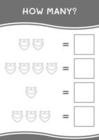 How many of Leprechaun beard, game for children. Vector illustration, printable worksheet