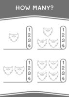 How many of Leprechaun beard, game for children. Vector illustration, printable worksheet