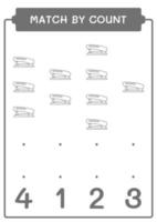 Match by count of Stapler, game for children. Vector illustration, printable worksheet