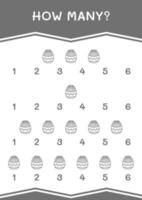 How many of Easter egg, game for children. Vector illustration, printable worksheet