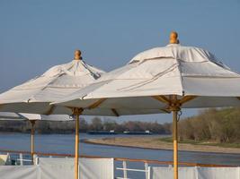 the river rhine near cologne in germany photo