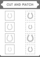 Cut and match parts of Horseshoe, game for children. Vector illustration, printable worksheet