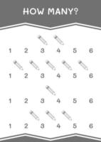 How many of Pencil, game for children. Vector illustration, printable worksheet