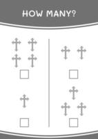 cuantos de cruz cristiana, juego para niños. ilustración vectorial, hoja de cálculo imprimible vector