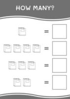 How many of Notebook, game for children. Vector illustration, printable worksheet