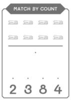 Match by count of Stapler, game for children. Vector illustration, printable worksheet