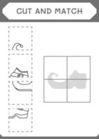 Cut and match parts of Leprechaun boot, game for children. Vector illustration, printable worksheet