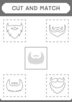 Cut and match parts of Leprechaun beard, game for children. Vector illustration, printable worksheet