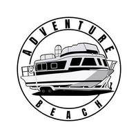 boat illustration logo design vector