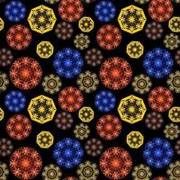Seamless winter pattern with holiday decorations colourful snowflakes vector
