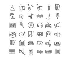 Music icon - Expand to any size - Change to any color. Flat Vector Icons - Black Illustration on White Background.