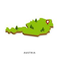 Isometric Map of Austria. Simple 3D Map. Vector Illustration - EPS 10 Vector