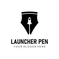 pen rocket launcher  logo vector