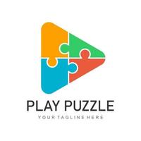 puzzle play logo vector