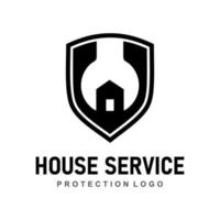 logotipo de escudo de servicio a domicilio vector