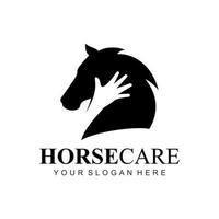 logotipo de cuidado de caballos vector