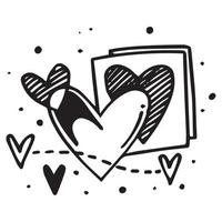 Doodle Hearts, hand drawn love hearts. Vector illustration.