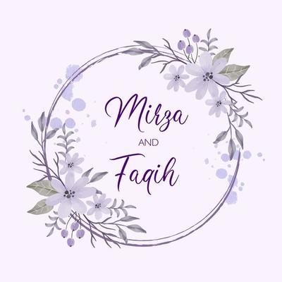 Classic circle purple flower wreath frame invitation card