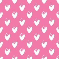 Simple hearts loves seamless pattern. Valentines day background. Flat design endless chaotic texture made of tiny heart silhouettes. Shades of red. Read hearts at pink background vector