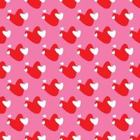 Simple hearts loves seamless pattern. Valentines day background. Flat design endless chaotic texture made of tiny heart silhouettes. Shades of red. Read hearts at pink background vector