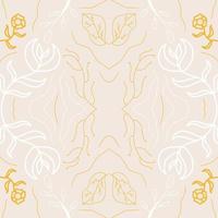 Blooming flower pattern. Hand drawn pattern with luxury impression abstract vector