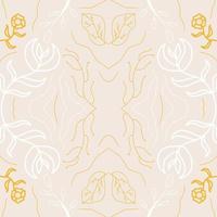 Blooming flower pattern. Hand drawn pattern with luxury impression abstract vector