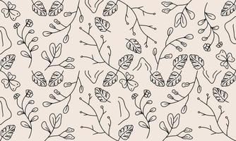 Vector floral pattern.Design for wallpaper, wrapping paper, background, fabric. Seamless vector pattern with ornate flowers.