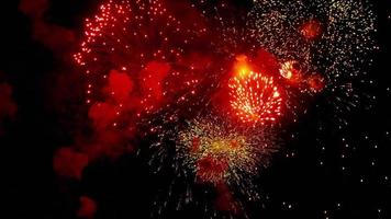 feux d'artifice clignotant dans le ciel nocturne. video