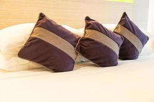 comfortable pillows decorate on bed photo