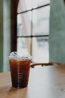 iced americano coffee or long black coffee photo