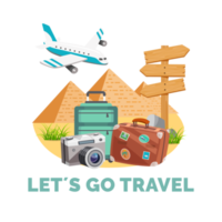 ilustración de diseño de vacaciones de viaje png