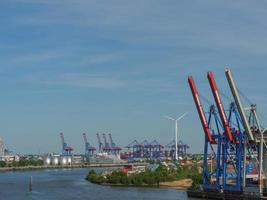 hamburg,germany,2022-the port of Hamburg and the river elbe photo