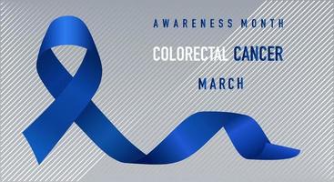 Blue ribbon as a symbol of Colorectal cancer awareness. Prevention month. vector