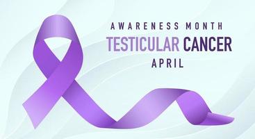 Testicular Cancer awareness month in April. Orchid color of the ribbon Cancer Awareness Products. vector