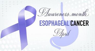 Esophageal Cancer Awareness Calligraphy Poster Design. Realistic Periwinkle Ribbon. April is Cancer Awareness Month. vector