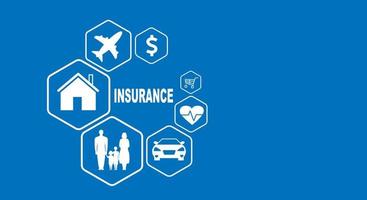 Insurance Concept Insurance design consisting of icons on a blue background. Vector illustration