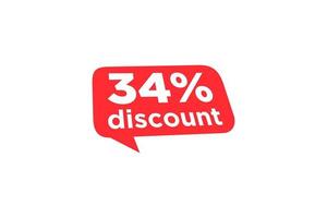 34 discount, Sales Vector badges for Labels, , Stickers, Banners, Tags, Web Stickers, New offer. Discount origami sign banner.